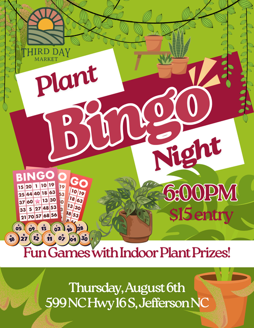 August 6- Plant Bingo at Third Day